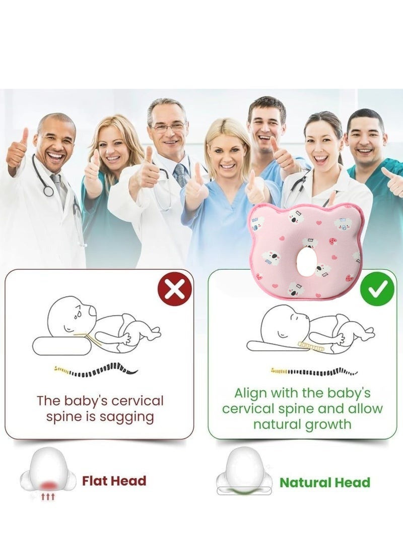 Gonice Memory Foam Infant Pillow for 0-3 Years - Breathable Velvet Cover, A-Class Certified, Ergonomic Design to Help Prevent Flat Head & Support Neck Alignment - Image 3